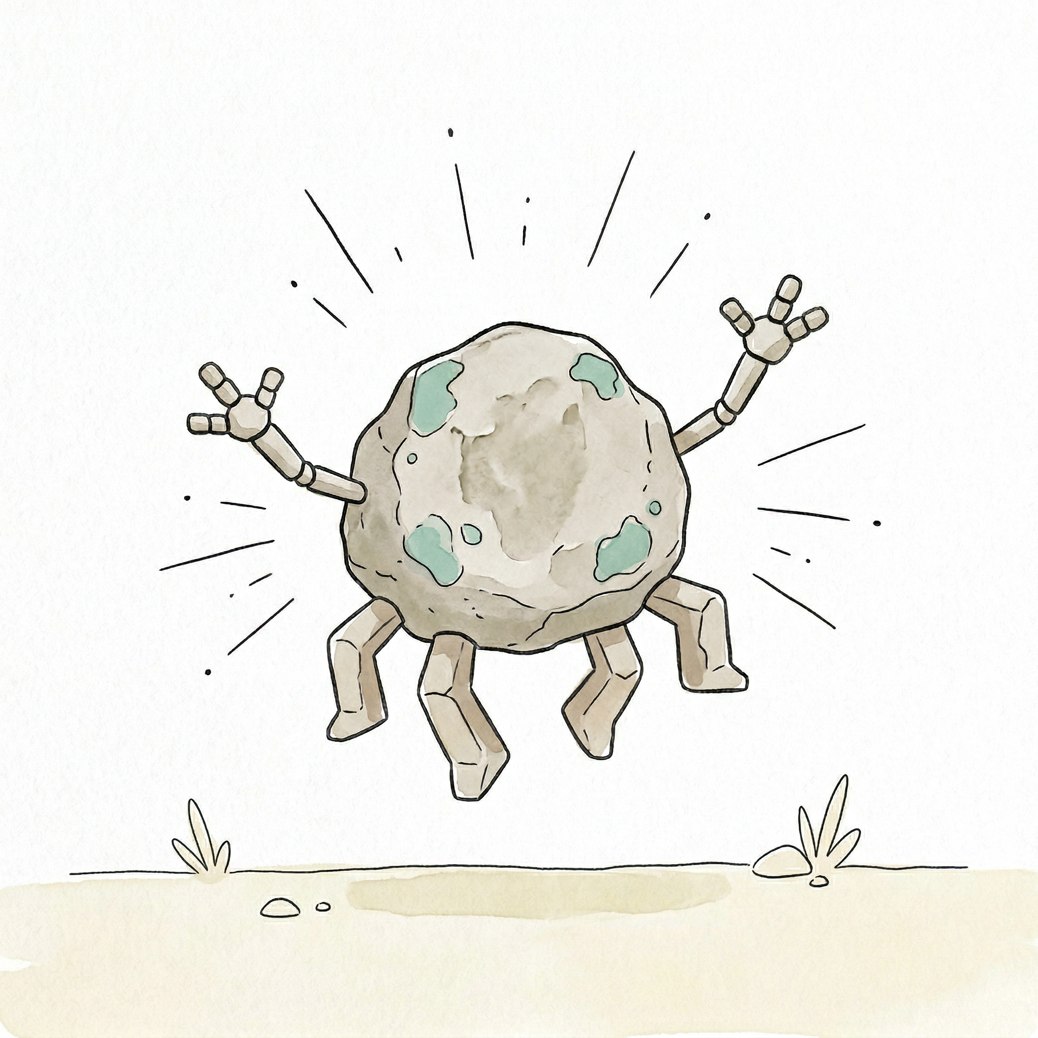 Rocky jumps with joy